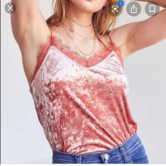 Kimchi Velvet Lace Cami Tank - Picture 1 of 4